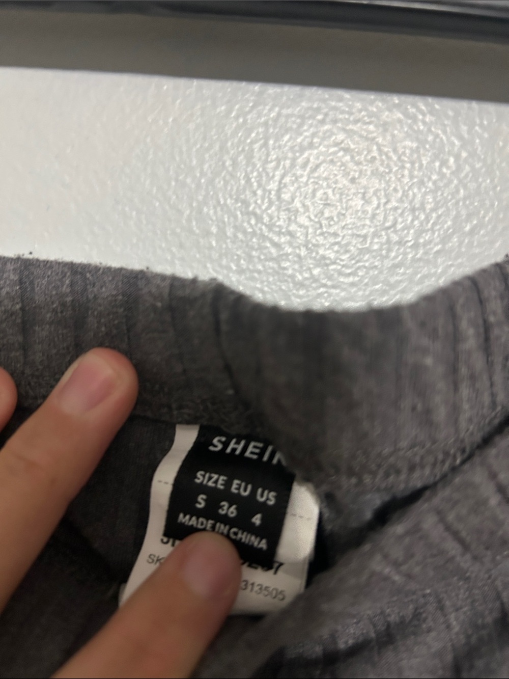 SHEIN Gray Ribbed Knit Flare Pants - Picture 2 of 2